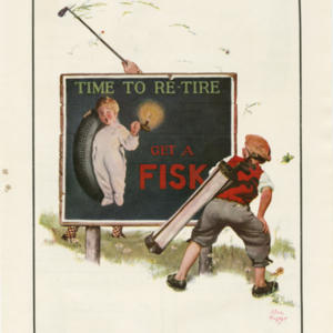 Fisk Tire Company Print Ad - Golf Swing and a Miss
