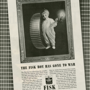 Fisk Tire Company Print Ad - The Fisk Boy Has Gone to War