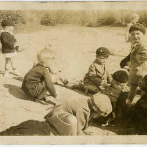 Patrick E. Bowe Nursery School - Students from 1935 - 1938 - Thirteen children playing in the dirt