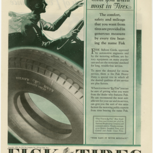 Fisk Tire Company Print Ad - What You Want Most In Tires