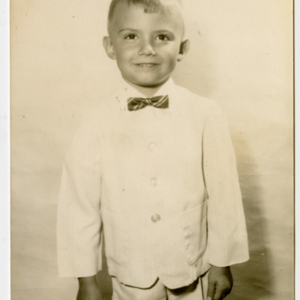 Paul Czjaka, young boy in white suit.