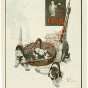 Fisk Tire Company Print Ad - Cats and Dog
