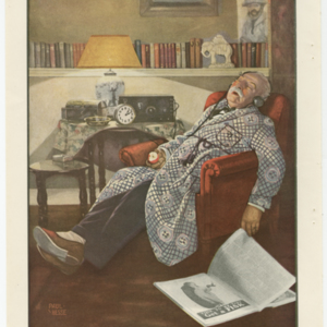 Fisk Tire Company Print Ad - Man Sleeping in His Chair