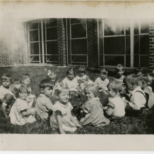 Patrick E. Bowe Nursery School - Students from 1935 - 1938 - The class sits outside