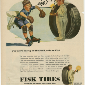 Fisk Tire Company Print Ad - For Extra Safety on the Road, Ride on Fisk